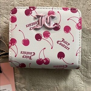 Juicy Couture NWT White Wallet with Pink Cherry Print- super fun.